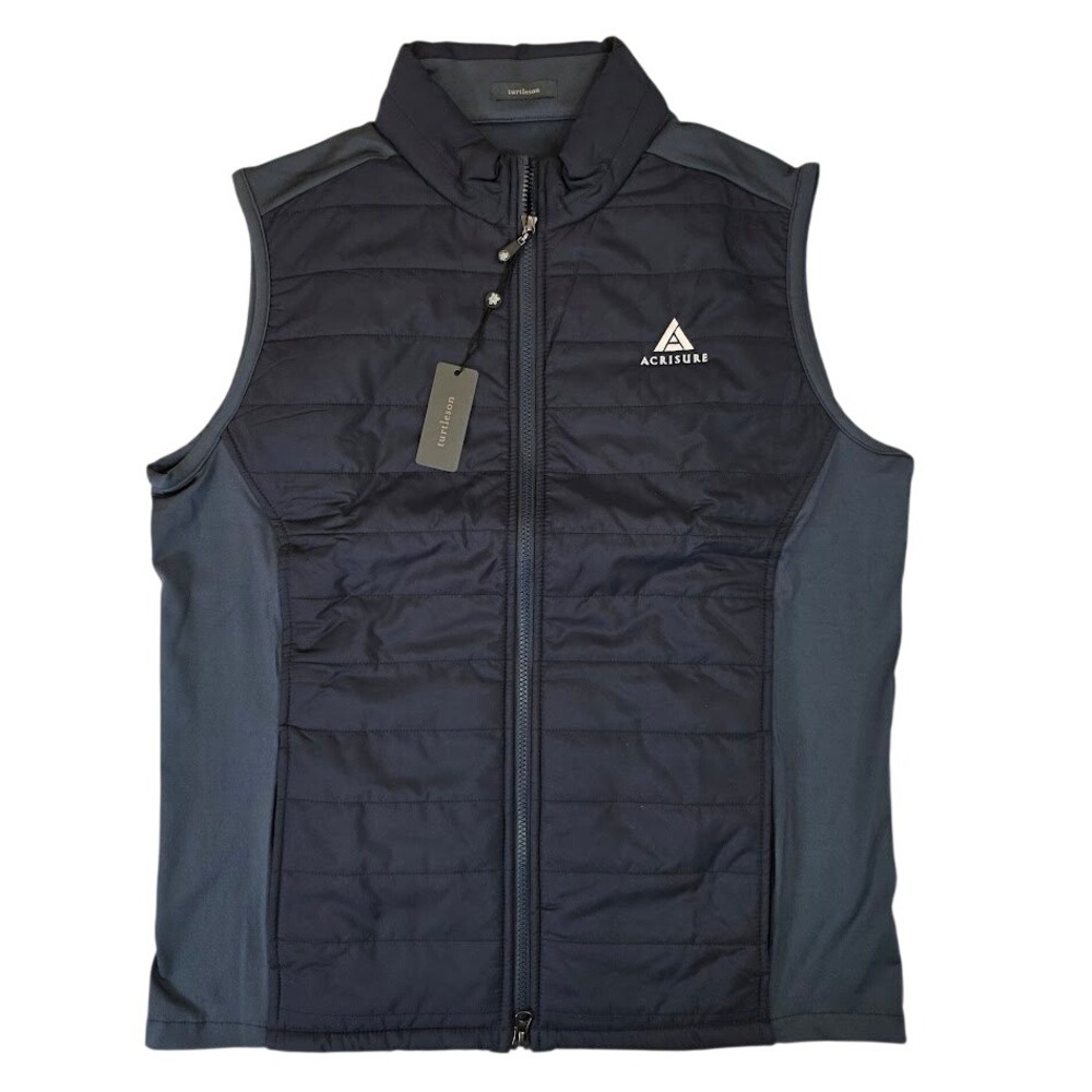 Turtleson Mens Large Fusion Vest Ink Navy Blue Quilted Full Zip Acrisure MF16J11